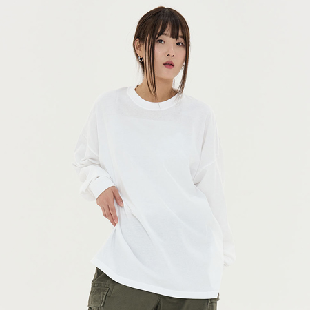 [애슬] 빅실루엣 롱슬리브  티셔츠(시보리)