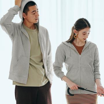 오버핏 기모 후드집업티셔츠